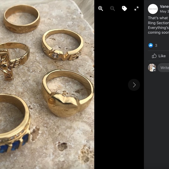 NEW Vanessa Mooney gold THE CROSS RING gold ring - Picture 5 of 7